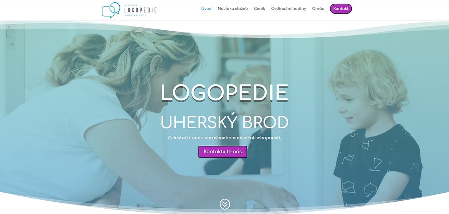 Ukázka homepage webu Klinická logopedie Uherský Brod.